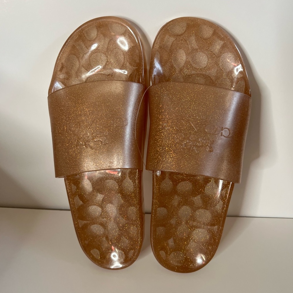 COACH Ulyssa w/sparkes Slide C3068 gold Sandals - Picture 2 of 7